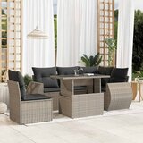  6-dijelni set vrtnih sofa od poliratana s jastucima svjetlosivi | shoptok.hr