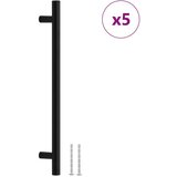  Ručke za ormarić 5 kom crne 192 mm od nehrđajućeg čelika | shoptok.hr