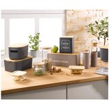 Homéa Antracitno siva plastična škatla za shranjevanje s pokrovom 24x18x12,5 cm – | Shoptok.si