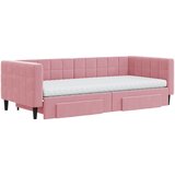  Dnevni krevet na razvlačenje ružičasti 90 x 200 cm baršunasti | shoptok.hr