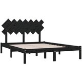  Posteljni okvir črn 140x190 cm trden les, (20646567) | Shoptok.si