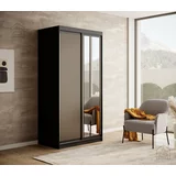 ADRK Furniture Garderobna omara z drsnimi vrati Delia 100 cm - črna