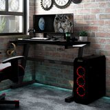 Maison Chic gaming miza - računalniška miza z nogami Z-oblike črna 90x60x75 cm, (21785220) | Shoptok.si