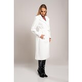 Fenzy Eleganten Dolg Plašč Z Gumbi, Bel | Shoptok.si