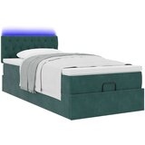 vidaXL Otomanski posteljni okvir z vzmetnico zelen 80x200 cm žamet, (21609986) | Shoptok.si