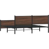 Metalni okvir kreveta bez madraca smeđa boja hrasta 183x213 cm | shoptok.hr