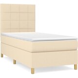  Krevet s oprugama i madracem krem 100 x 200 cm od tkanine | shoptok.hr