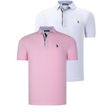 Dewberry DUAL SET T8582 MENS T-SHIRT-WHITE-PINK Cene