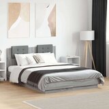 Okvir za krevet s uzglavljem boja sivog hrasta 135x190 cm | shoptok.hr