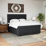  s oprugama i madracem crni 180 x 200 cm od umjetne kože | shoptok.hr