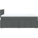 vidaXL Box spring postelja z vzmetnico temno siva 120x190 cm blago | Shoptok.si