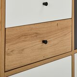 CARRYHOME ŠIROKA KOMODA, siva, bela, barve hrasta | Shoptok.si
