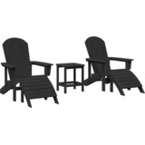 vidaXL 3-dijelni set za opuštanje u vrtu Crni HDPE | shoptok.hr