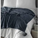 Antracitno sivo pregrinjalo iz mikropliša za zakonsko posteljo 200x220 cm Puffy –