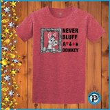  Poker majica "Never Bluff A Donkey", crvena | shoptok.hr