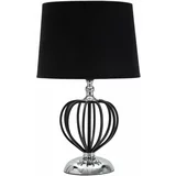 Mauro Ferretti Crna/u srebrnoj boji stolna lampa s tekstilnim sjenilom (visina 44,5 cm) Darky –