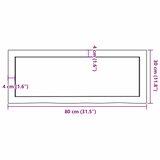  Zidna polica 80x30x(2-6) cm neobrađena masivna hrastovina | shoptok.hr