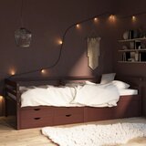 The Living Store Posteljni okvir s predali in omaro temno rjav 90x200 cm - Posteljni Okvir, (21527764) | Shoptok.si