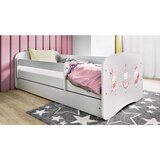 Drveni dječji krevet ZEKO S LEPTIRIMA s ladicom - 160x80 cm bijeli | shoptok.hr