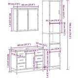  3-dijelni set kupaonskog namještaja boja smeđeg hrasta drveni | shoptok.hr