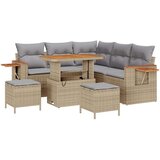  8-dijelni vrtni sofa set s jastučićima bež poli ratan akacija 3-dijelni vrtni set za objed s jastučićima bež poli ratan akacija Cijene