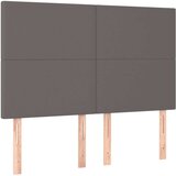 vidaXL Box spring postelja z vzmetnico siv 140x190 cm umetno | Shoptok.si