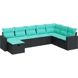  Vrtna sedežna garnitura 8-delna z blazinami črn poli ratan, (22048346) | Shoptok.si