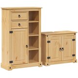  2-dijelni set kupaonskog namještaja Corona masivna borovina Smeđa | shoptok.hr