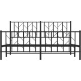  Metalni okvir kreveta uzglavlje i podnožje crni 160x200 cm | shoptok.hr