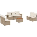 vidaXL 8-dijelni set vrtnih sofa od poliratana s jastucima bež | shoptok.hr