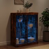  Komoda s LED svjetlima boja dimljenog hrasta 81x37x100 cm | shoptok.hr
