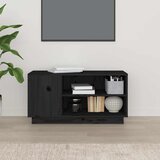 TV ormarić Crna 80 x 35 x 40,5 cm od masivne borovine | Eponuda.com