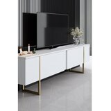 Hanah home Set TV komoda i klub stolić bijelo-zlatni | Eponuda.ba