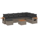 Maison Chic Seti vrtnega pohištva - Vrtna garnitura - Vrtni pohištvo set 9-delna z blazinami siv poli ratan, (21798042) | Shoptok.si