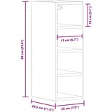 Viseći ormarić staro drvo 20x29 5x60 cm konstruirano drvo | shoptok.hr