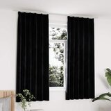  Zavjese za zamračivanje 2 kom baršunaste crne 140 x 175 cm | shoptok.hr
