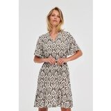 Marisse Patterned Olive Dress | Shoptok.si