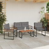 Set vanjskog namještaja s jastukom 4 pcs Svijetlo siva | shoptok.hr