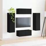  Set TV komoda 4 kom. Crna Konstruirano drvo | shoptok.hr