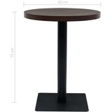 vidaXL Okrugli stol za bistro od MDF-a i čelika 60 x 75 cm tamni pepeljasti | shoptok.hr