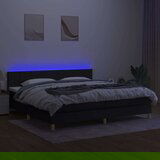  Box spring s madracem LED crni 200x200 cm od tkanine | shoptok.hr