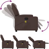  Masažni naslonjač od umjetne kože smeđi | shoptok.hr