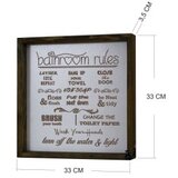 Evila Originals Stenska slika Bathroom Rules, 34 x 34 cm | Shoptok.si