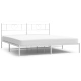  The Living Store Kovinski posteljni okvir z vzglavjem bel 200x200 cm - Posteljni Okvir, (21448783) | Shoptok.si