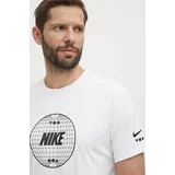 Nike Kratka majica za vadbo Lead Line bela barva