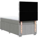 vidaXL Box spring postelja z vzmetnico svetlo siv 100x200 cm blago | Shoptok.si