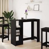 vidaXL Barska miza s polico črna 124x46x103,5 cm inženirski les | Shoptok.si