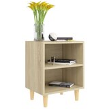 vidaXL Nočna omarica z lesenimi nogami sonoma hrast 40x30x50 cm, (20808687) | Shoptok.si