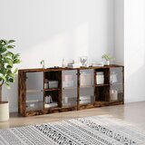  Regal za knjige s vratima boja hrasta 204 x 37 x 75 cm drveni | Eponuda.ba