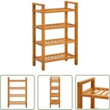 The Living Store Stojalo za čevlje s 4 policami 50x27x80 cm trdna hrastovina - Stojalo Za Čevlje, (21744542) Cene